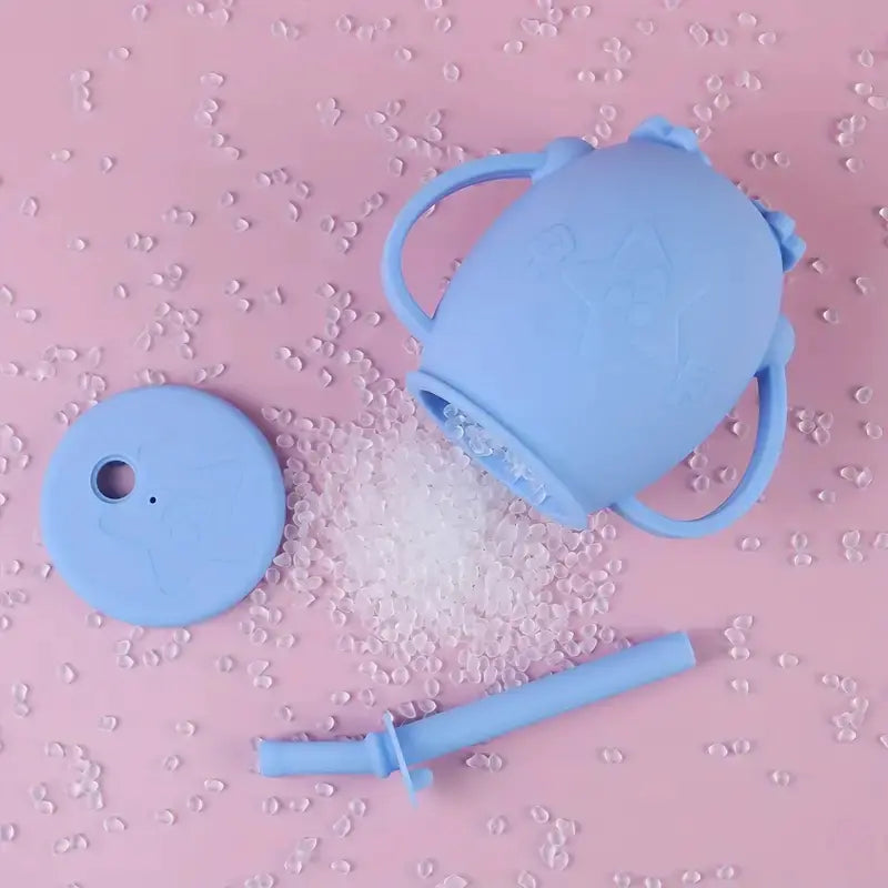 Silicone Toddler Sippy Cup with Straw